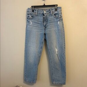 Maurices Light Blue Ankle & Cropped Jeans with slight distress Size 10